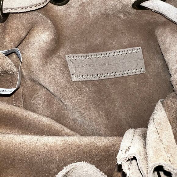 Free People Sundown Wild leather suede sling drawstring backpack Boho - Picture 12 of 13